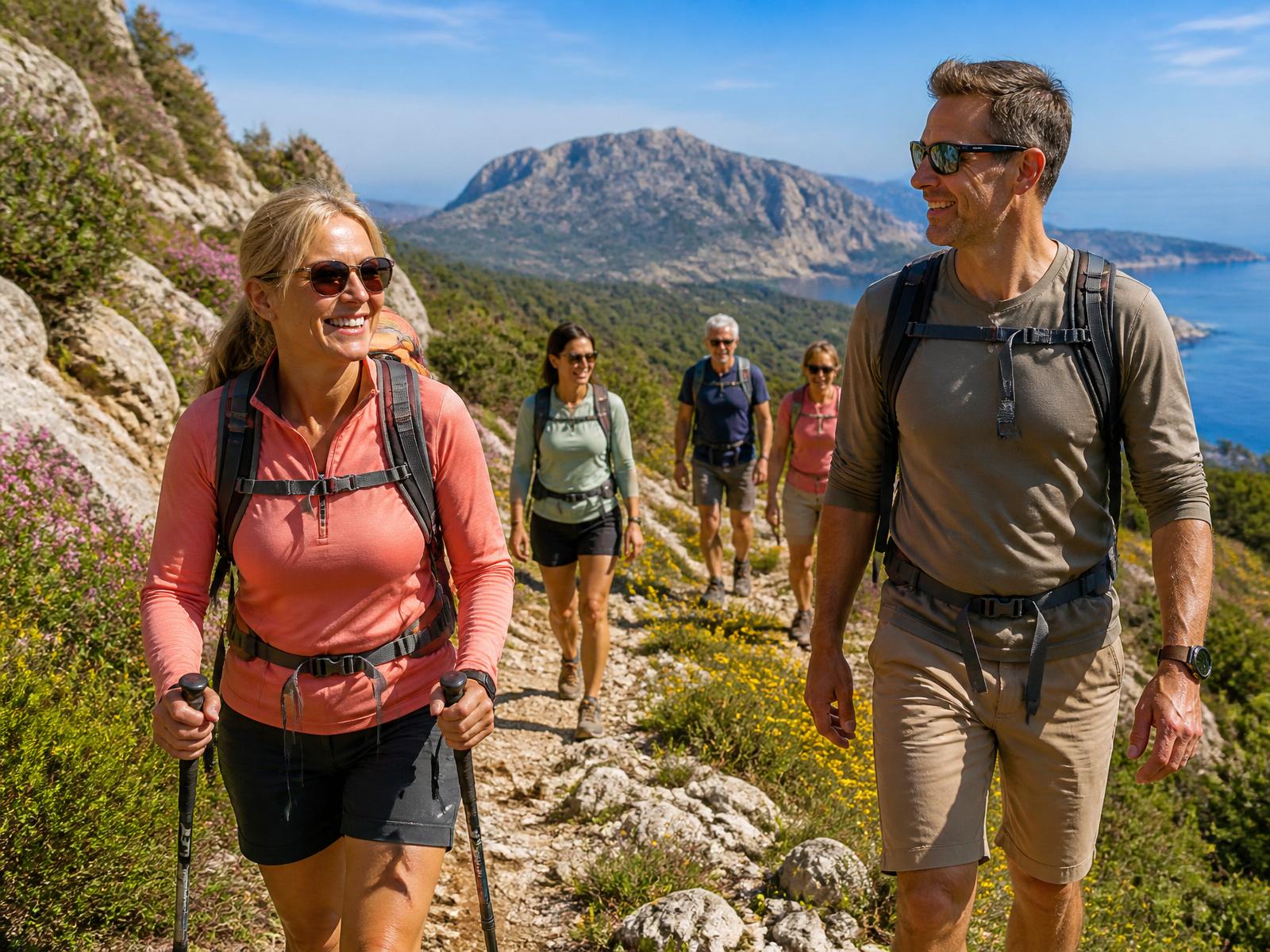 Aktiva vandrare i Tramuntana-bergen